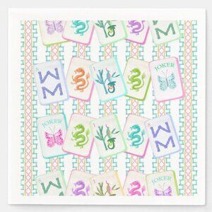 Colorful Mahjong Tile Design Napkins